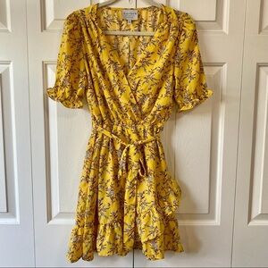 Hayden Mini Floral Surplice Dress Size M